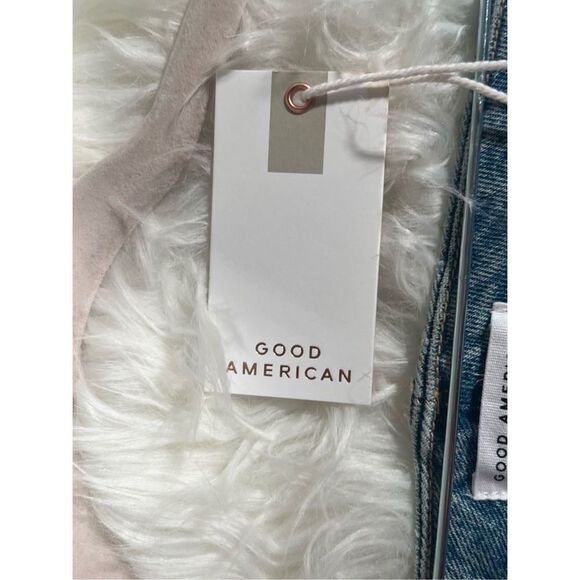 NWT Good American Women's Indigo Good Classic Distressed Stretch Jeans‎ S… - Picture 4 of 9